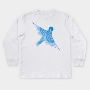Bluebird of Happiness Kids Long Sleeve T-Shirt